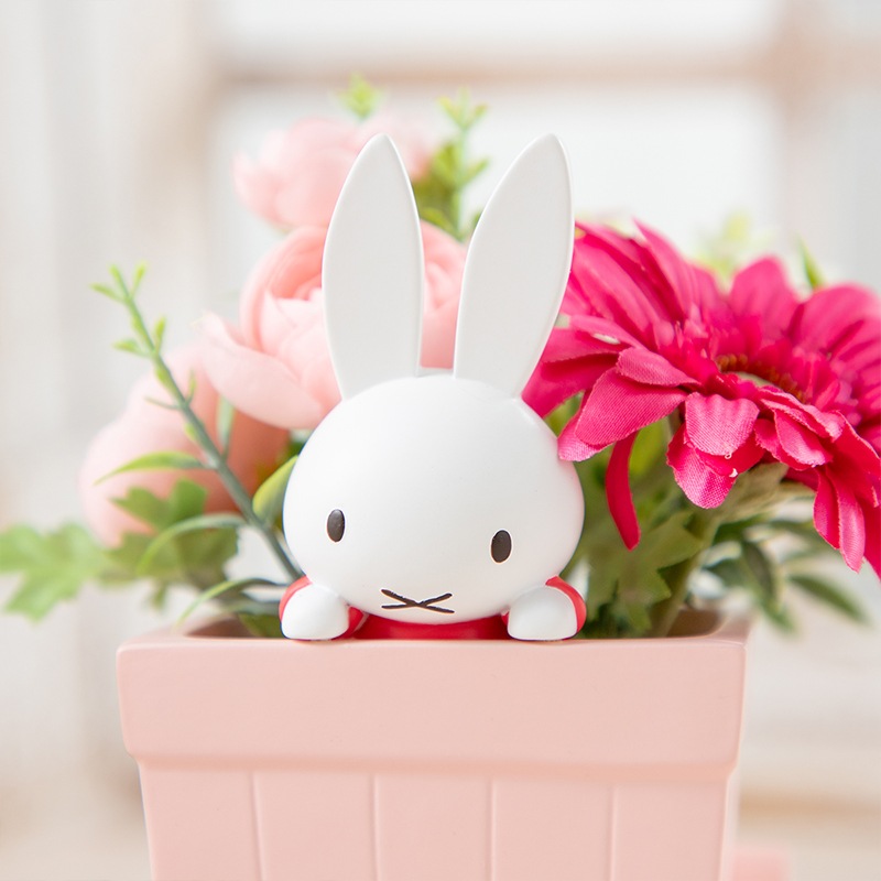 ■Flower Miffy はなぐるまミニポット アートフラワーアレンジ ピンク