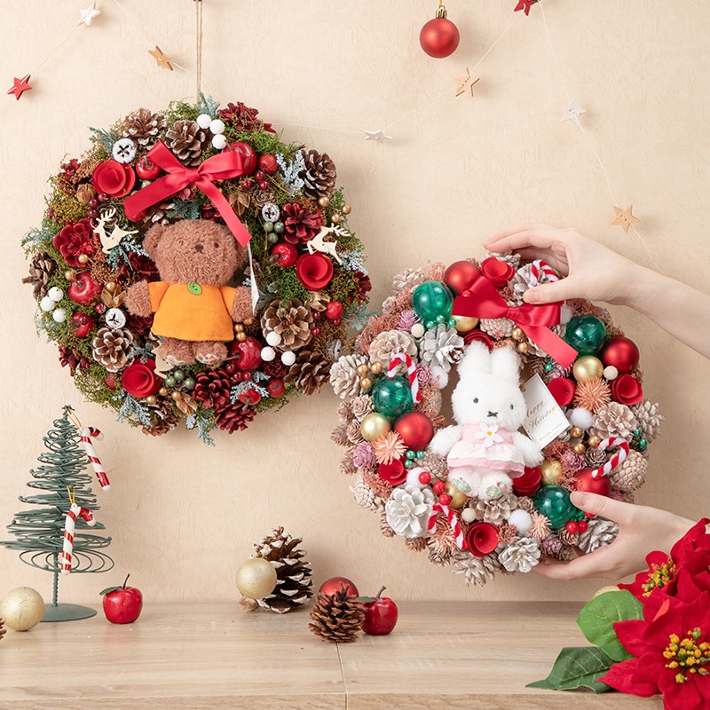 予約商品：クリスマス】Flower Miffy クリスマスミドルリース ほ