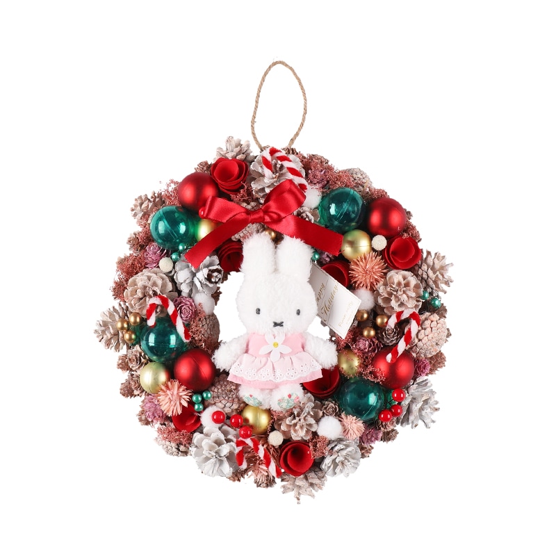 【レア★新品未使用タグ付き】ポムポムプリンカフェ クリスマスリース マスコット 予約商品：クリスマス】Flower Miffy クリスマスリース