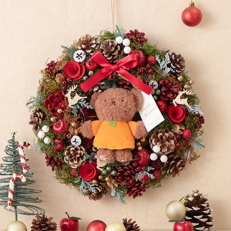 予約商品：クリスマス】Flower Miffy クリスマスミドルリース ほ