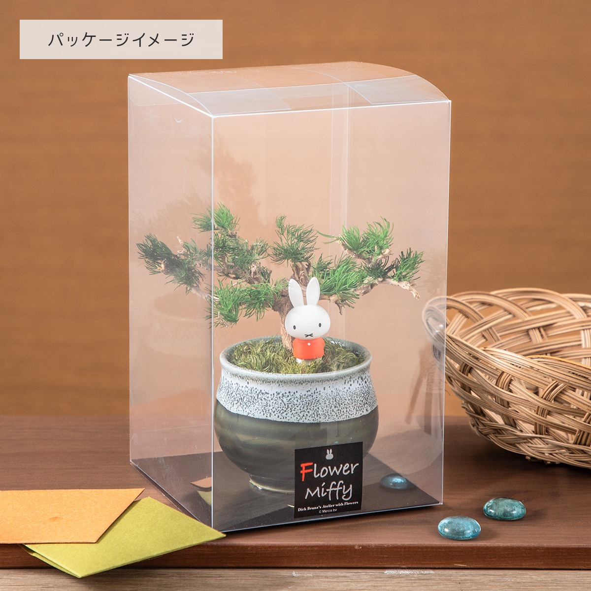Flower Miffy 瀬戸焼鉢プリザーブドフラワー ミニ盆栽 ミッフィー