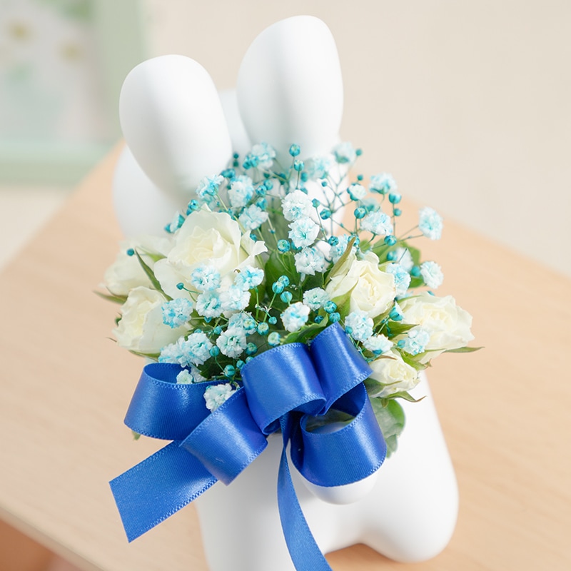 【直送商品A】うさぎカバーアレンジ ブルー