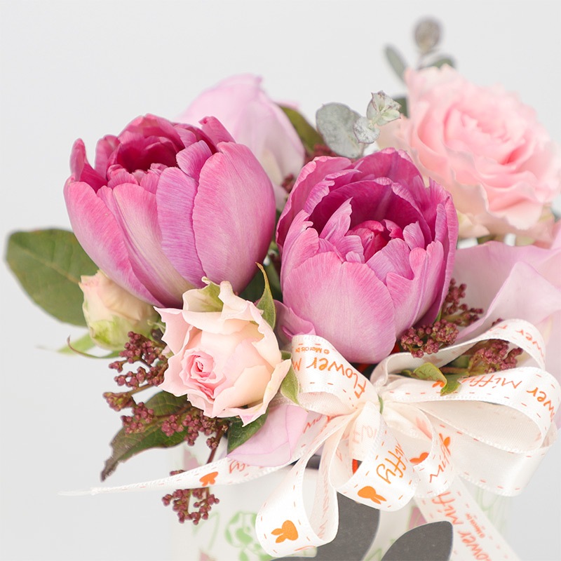 直送商品a キャニスターアレンジ チューリップ 季節のおすすめ ミッフィーのお花屋さん Flower Miffy