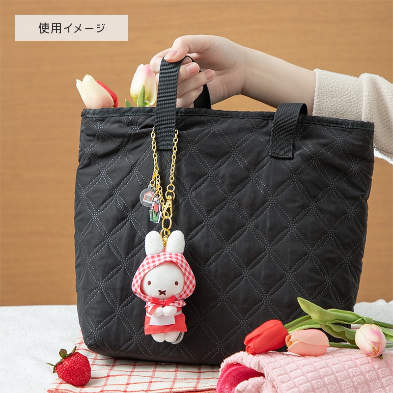 《先行発売》ブルーナ ちょっこりサンキューマスコット /ミッフィー (ギンガムチェック イチゴ・サーモンピンク)