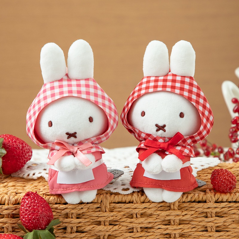 《先行発売》ブルーナ ちょっこりサンキューマスコット /ミッフィー (ギンガムチェック イチゴ・サーモンピンク)