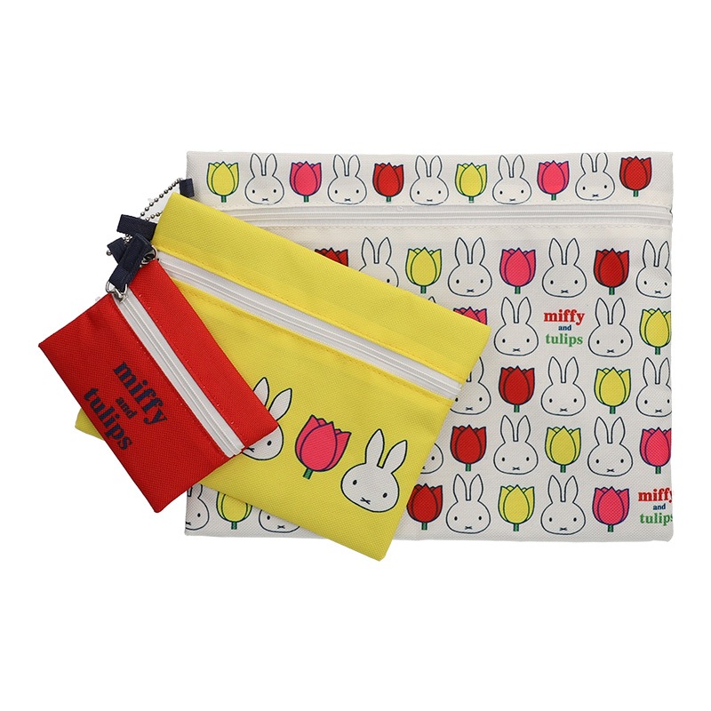 3連ポーチ Miffy And Tulips グッズ商品 ファッション バッグ ポーチ ミッフィーのお花屋さん Flower Miffy