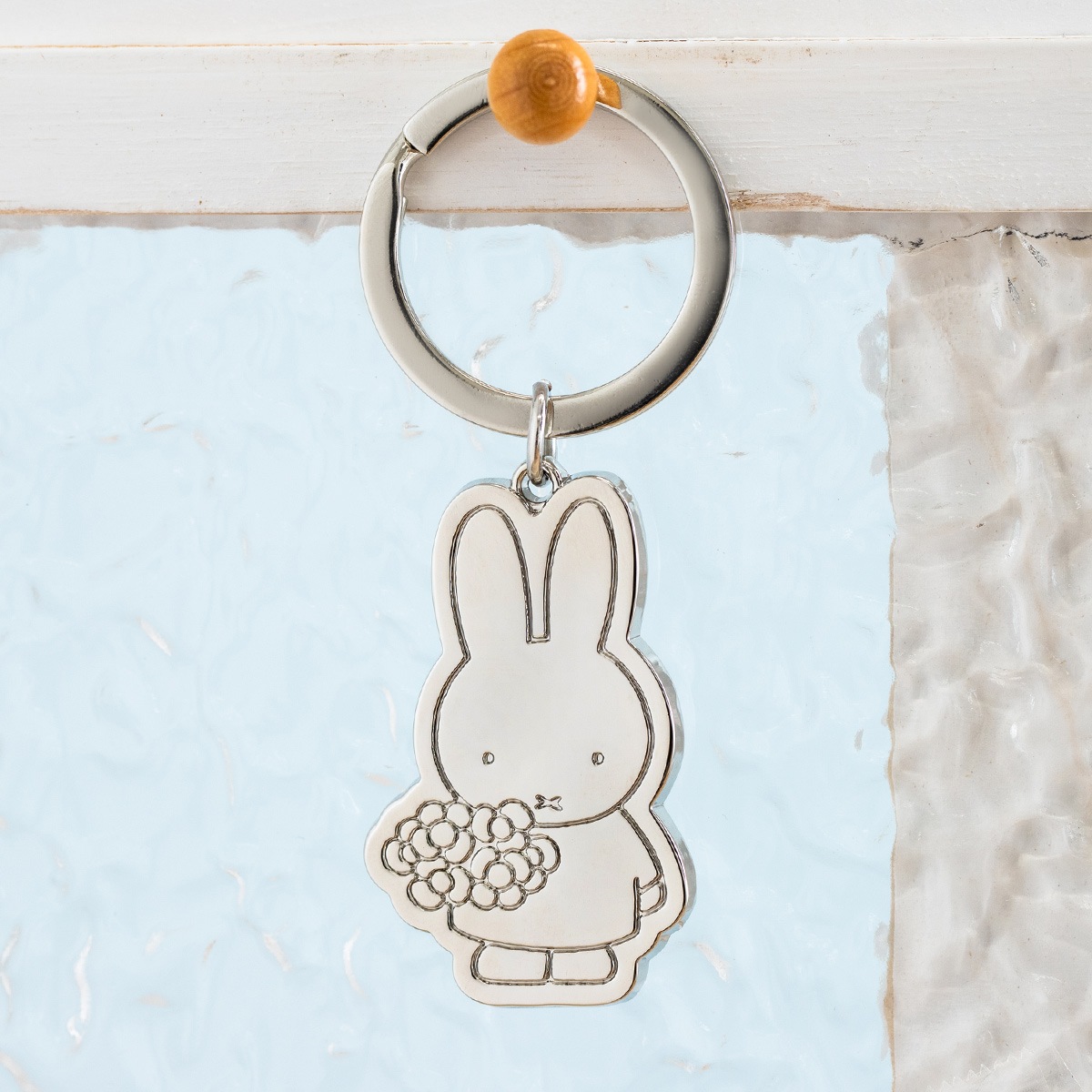 Flower Miffy シルバーキーリング フラワーミッフィー&リボンチャーム ローズ アートフラワーセット