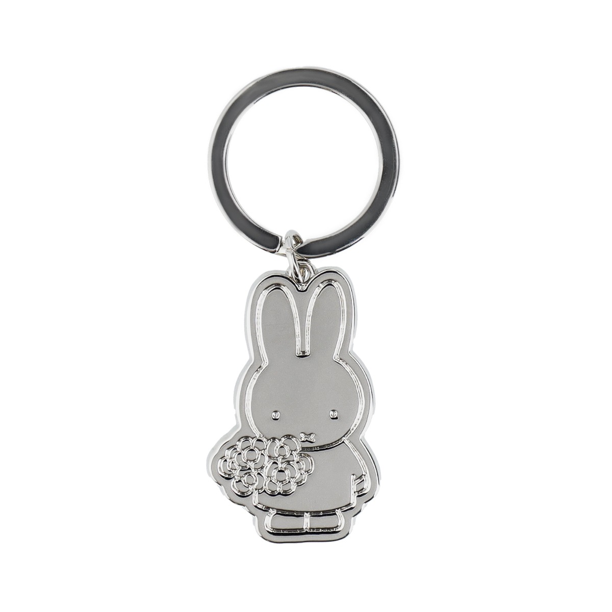 Flower Miffy シルバーキーリング フラワーミッフィー&リボンチャーム ローズ アートフラワーセット