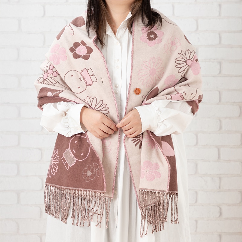 Flowermiffy ストール Flowers bloom ピンク&ブラウン アートフラワーセット