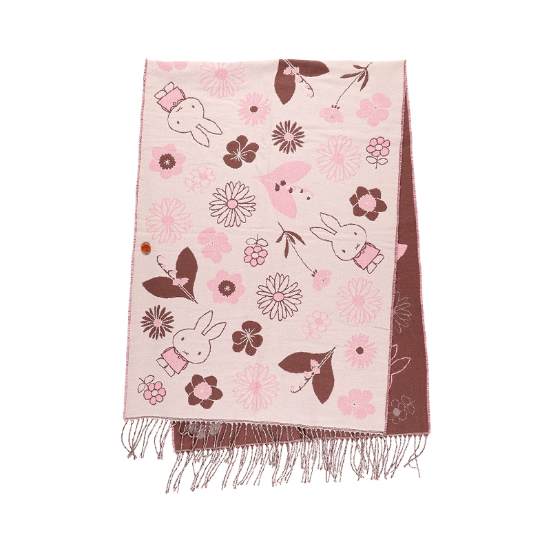 Flowermiffy ストール Flowers bloom ピンク&ブラウン アートフラワーセット