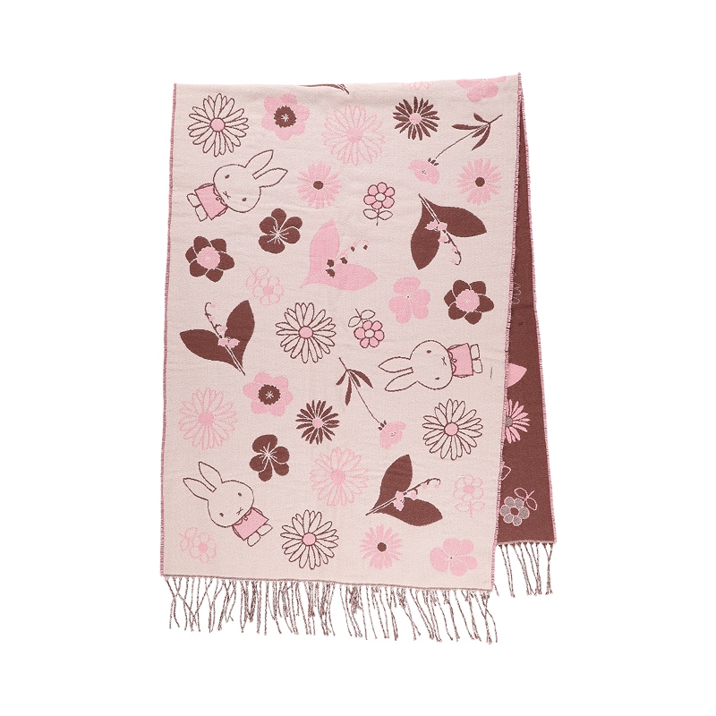 Flowermiffy ストール Flowers bloom ピンク&ブラウン アートフラワーセット