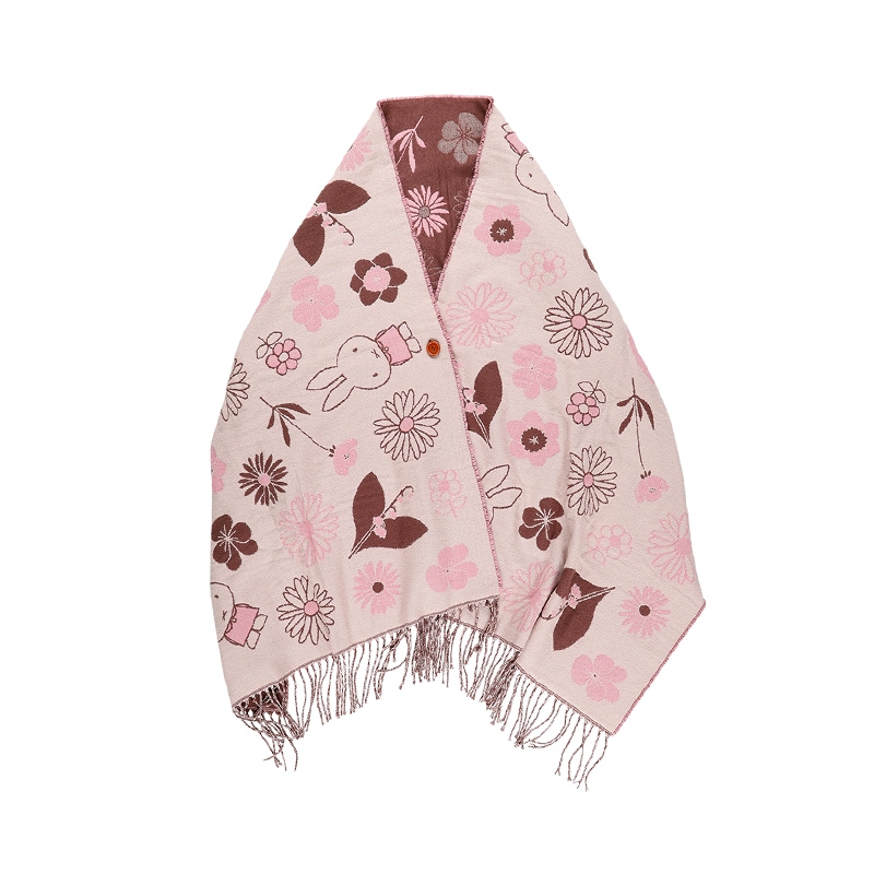 Flowermiffy ストール Flowers bloom ピンク&ブラウン アートフラワーセット