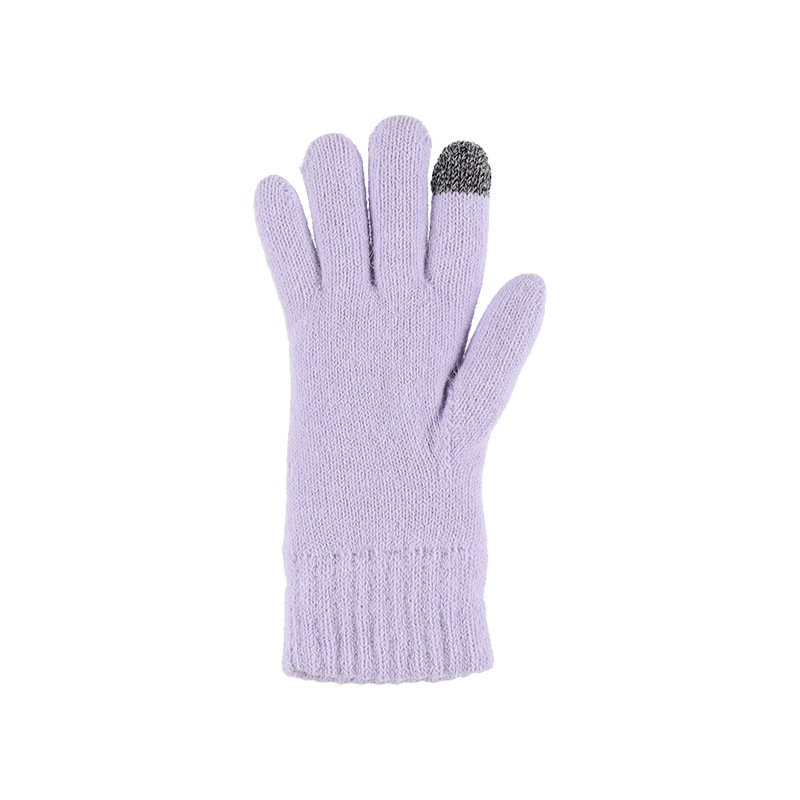 裏ボアふわもこ手袋スマホ対応 パープル