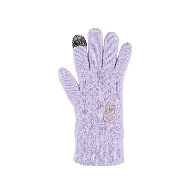 裏ボアふわもこ手袋スマホ対応 パープル