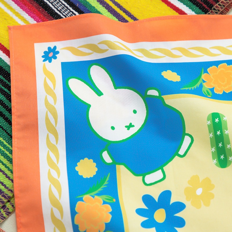 Flower Miffy バンダナハンカチ サボテン サニーイエロー アート