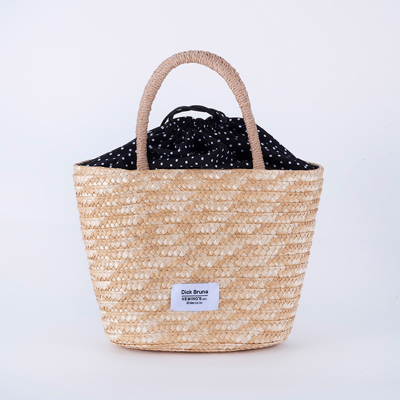 【新品タグ付】ミッフィーファーリーカゴバッグ 新作 お顔のサガラ刺繍 きんちゃく miffy - 【新品タグ付】ミッフィーファーリーカゴバッグ 新作 お顔の
