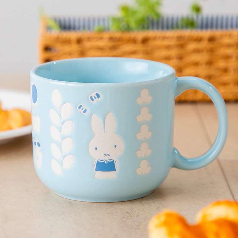 Flower Miffy エンボスマグカップ ブルー アートフラワーセット