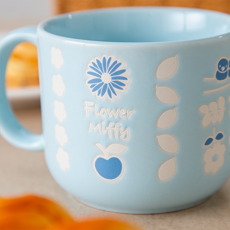Flower Miffy エンボスマグカップ ブルー アートフラワーセット