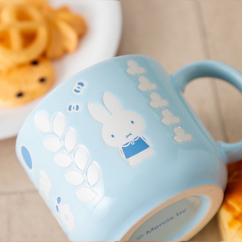 Flower Miffy エンボスマグカップ ブルー アートフラワーセット