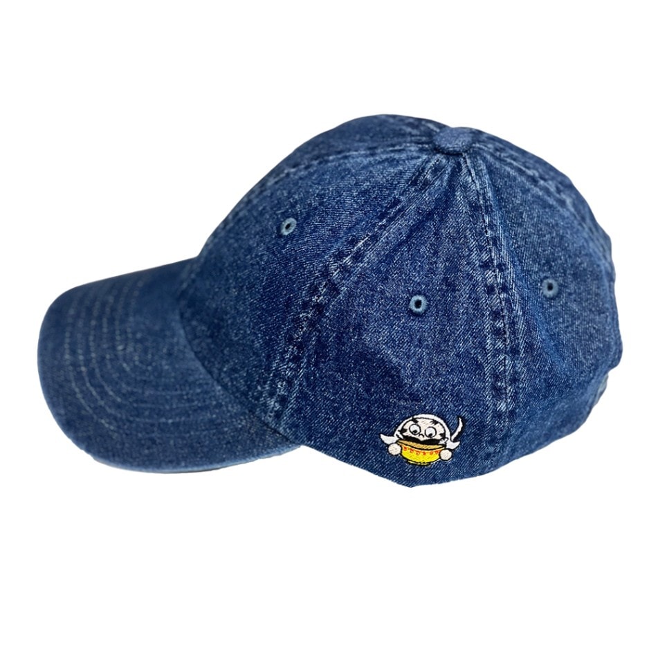 ダークデニム刺繍キャップ/弁慶ちゃんワンポイント刺繍