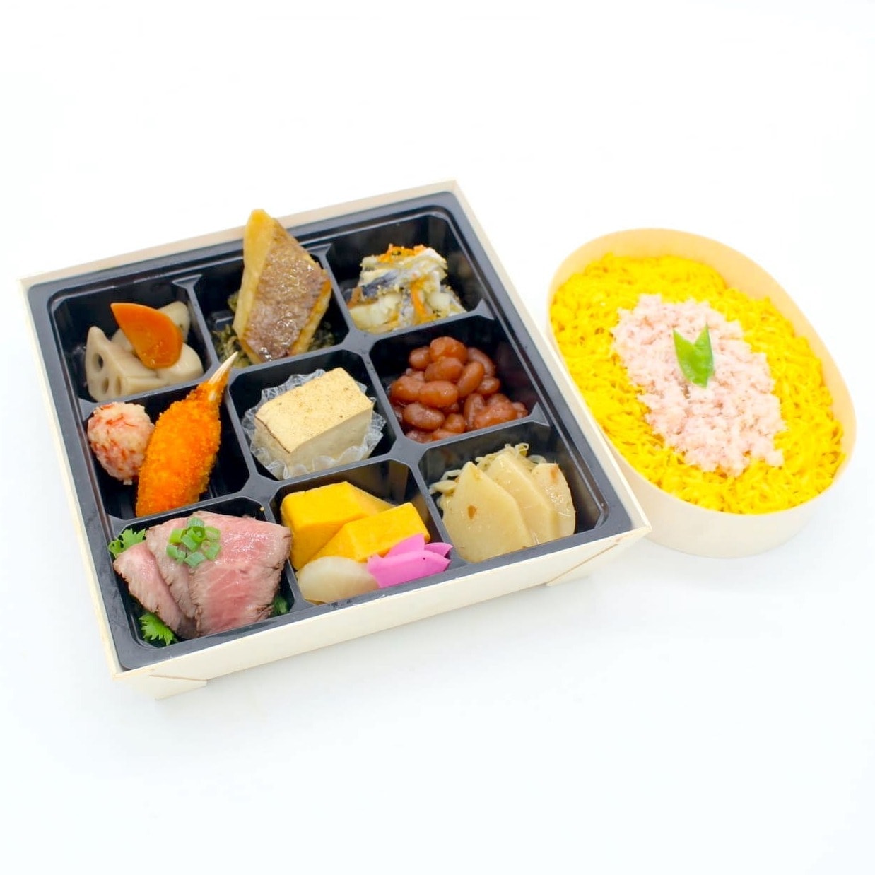 特撰 和牛ローストビーフの彩り弁当とかにわっぱ飯