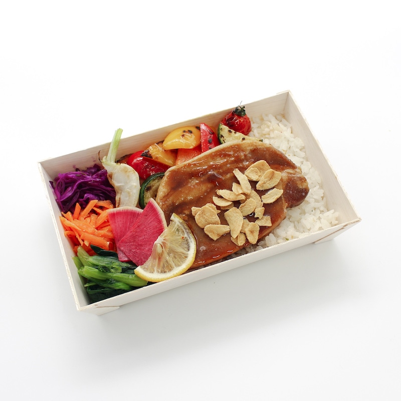 トンテキとグリル野菜のお弁当