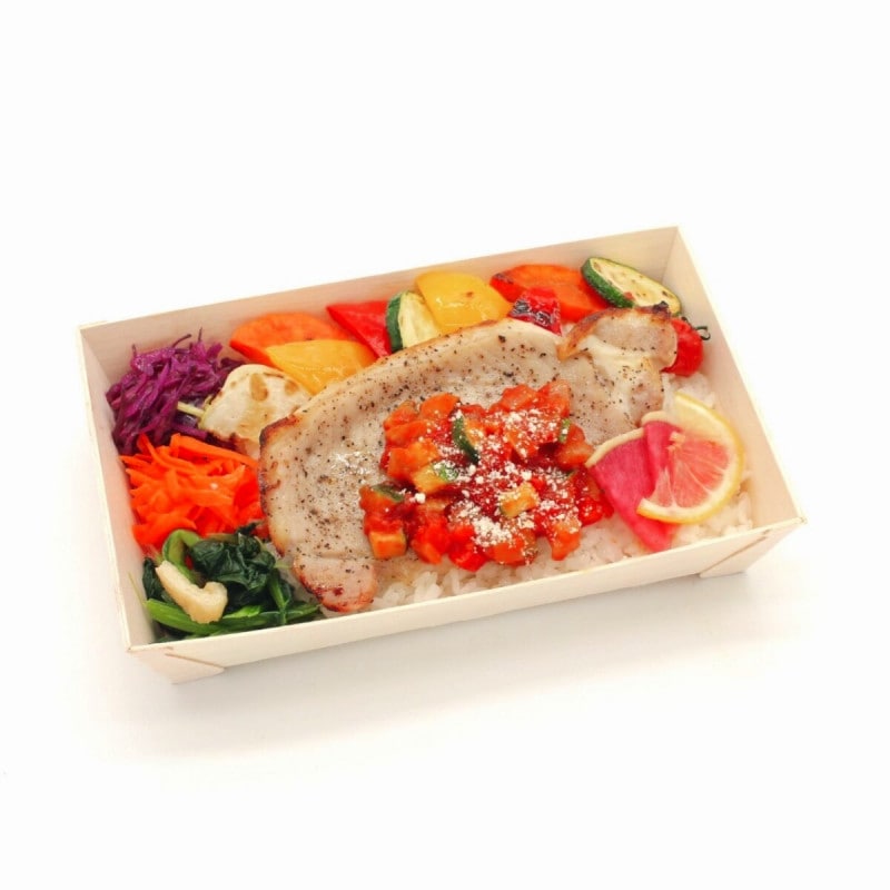 ポークソテートマトソースとグリル野菜のお弁当【夏季限定】
