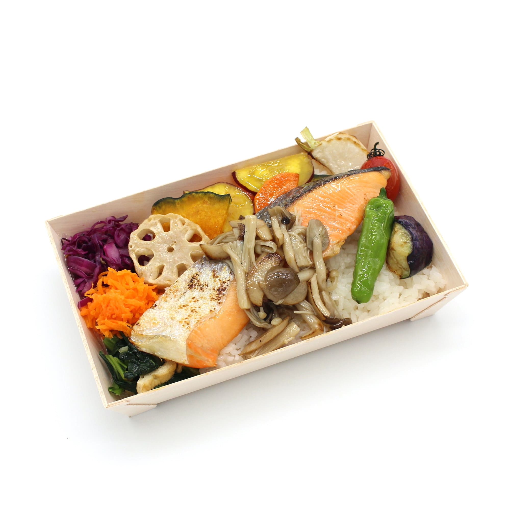 銀鮭きのこ餡と季節野菜のお弁当【季節限定】