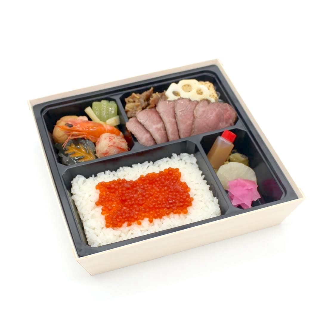 和牛のグリルとしぐれ煮弁当 いくらご飯 ～La BOMBANCE～