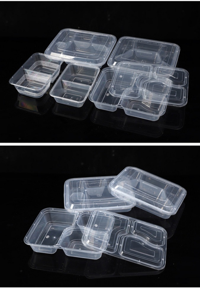 使い捨て弁当箱 150個入れ 22*16.5*3.5cm 4格 pp材質 キャンプ 
