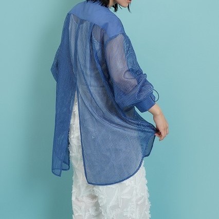 CYAN TOKYO 】シアントーキョー カフスアレンジメッシュシャツ CYAN TOKYO 】シアントーキョー カフスアレンジメッシュシャツ