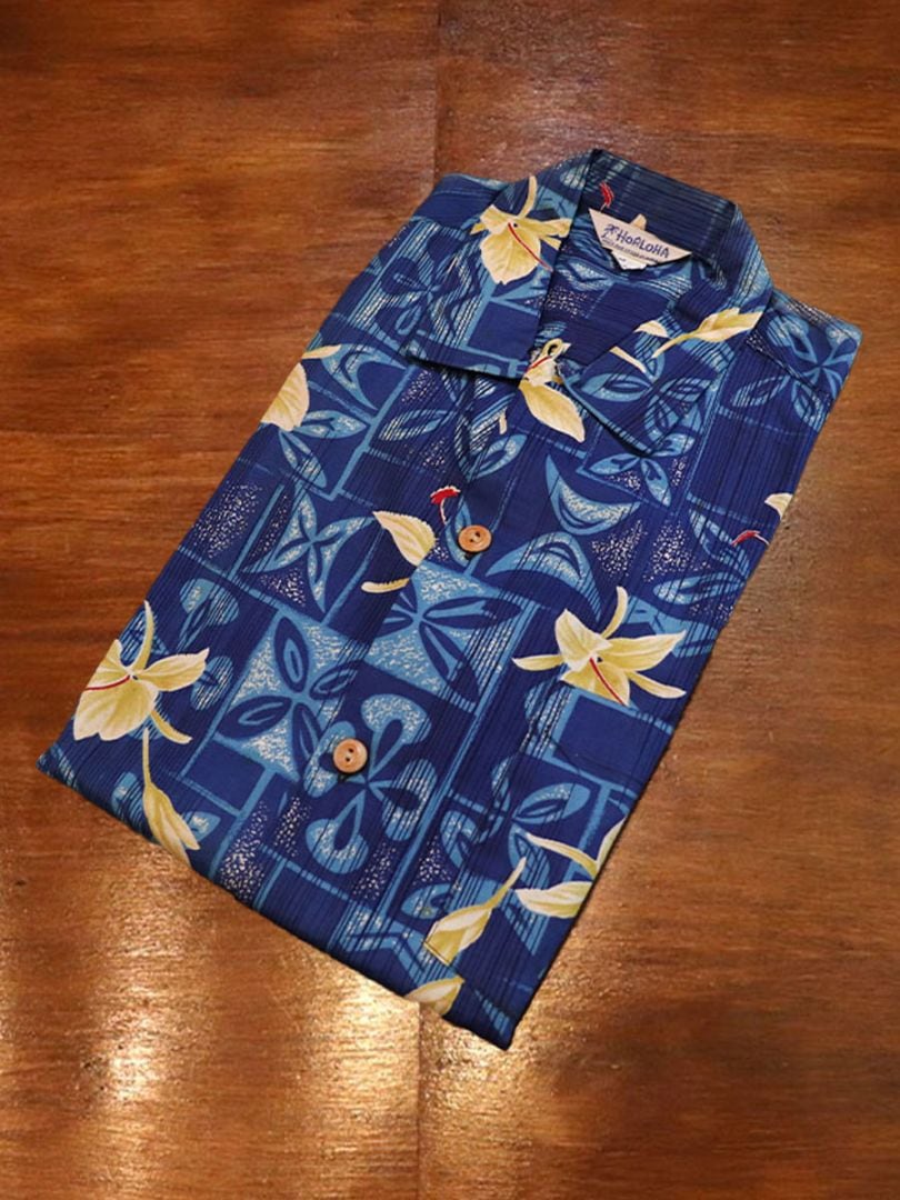 1960s DEAD STOCK , COTTON HAWAIIAN SHIRT , Size M