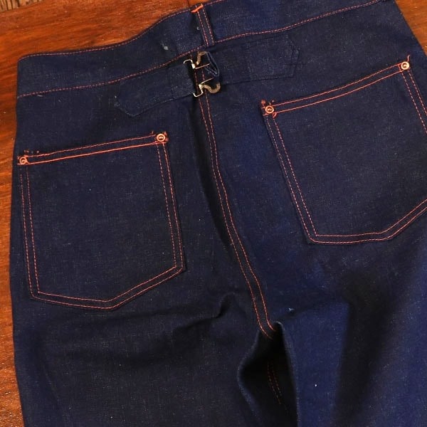 1940s DEAD STOCK , BUCKLE BACK DENIM PANTS , Size W31 , L 29