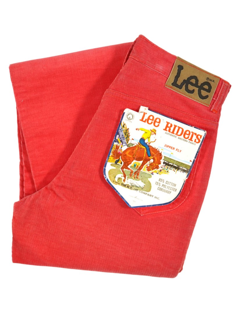 80's Lee コーデュロイパンツ ショッキングピンク 実寸(30x33位) DEAD