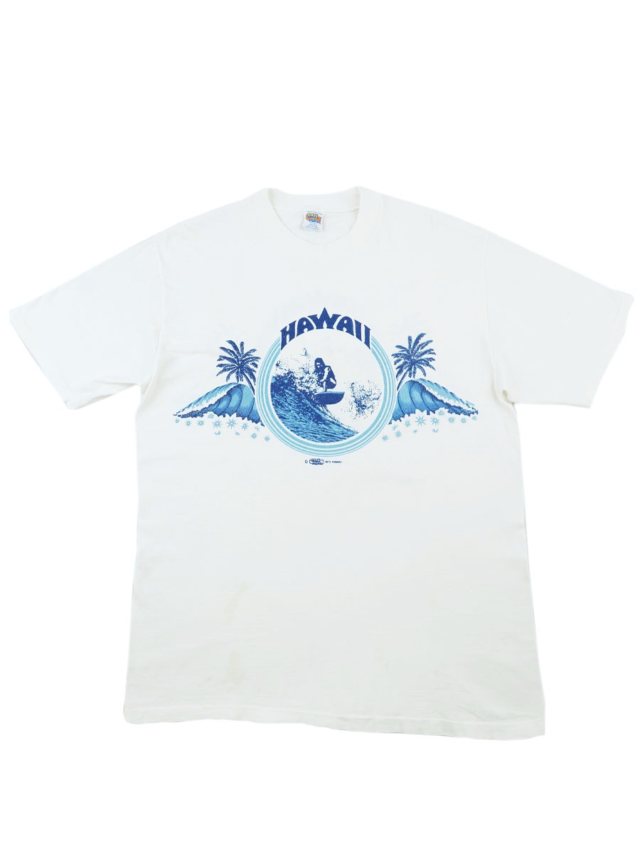 80's CRAZY SHIRT ''HAWAII'' 両面プリント サーフ Tシャツ 表記(L)