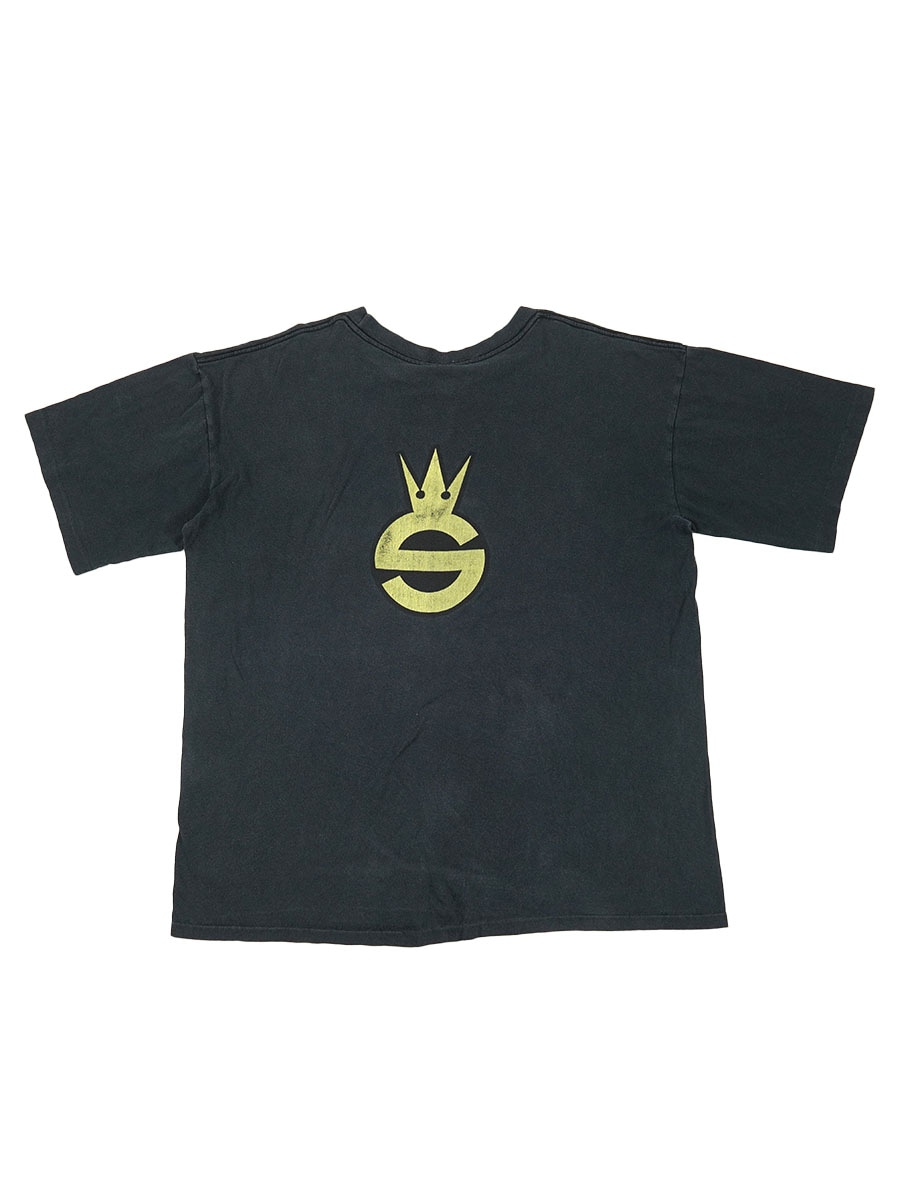 80's STUSSY 両面プリント Tシャツ ブラック 表記(XL) USA製