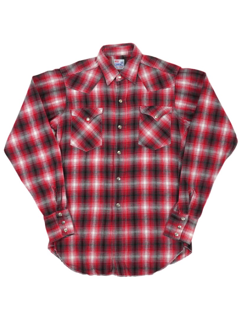 50's Levi's ショートホーン オンブレーチェック コットンウエスタンシャツ 実寸(14位)