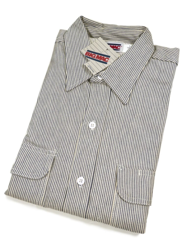 80's BIG MAC ヒッコリーストライプ ワークシャツ 表記(L) DEAD | SOLD
