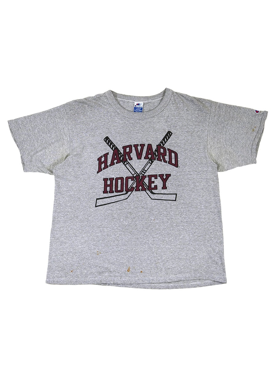 90's 青刺繍タグ チャンピオン ''HARVARD HOCKEY'' 霜降りTシャツ 表記(XL) USA製