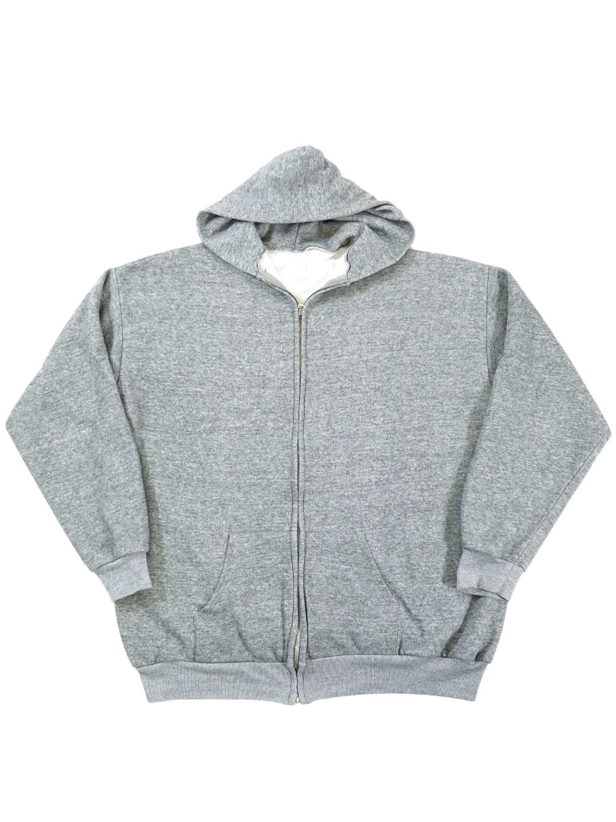 80's 無地 フルジップスウェットパーカ グレー 表記(2X) USA製