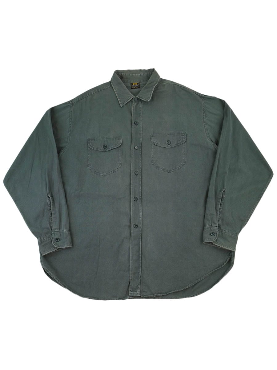 60's Lee CHETOPA マチ付き ワークシャツ フォレストグリーン 表記(18