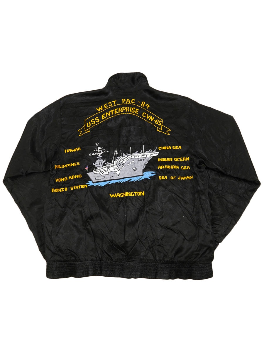 80's～ ''USS ENTERPRISE CVN-65'' ツアージャケット 実寸(L位) | SOLD