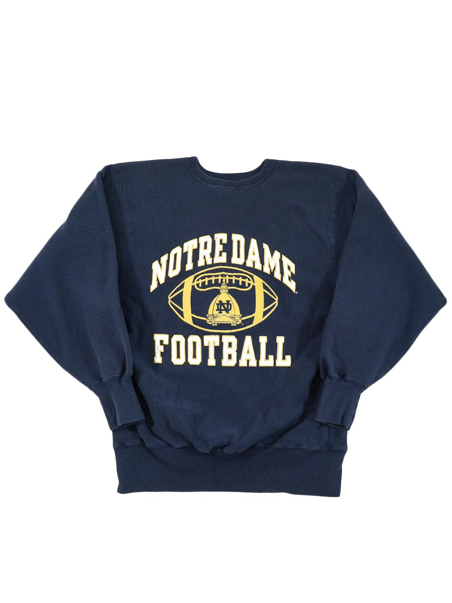 90's 刺繍タグ チャンピオンRW ''NOTRE DAME FOOTBALL'' 3段プリント 表記(XL) USA製