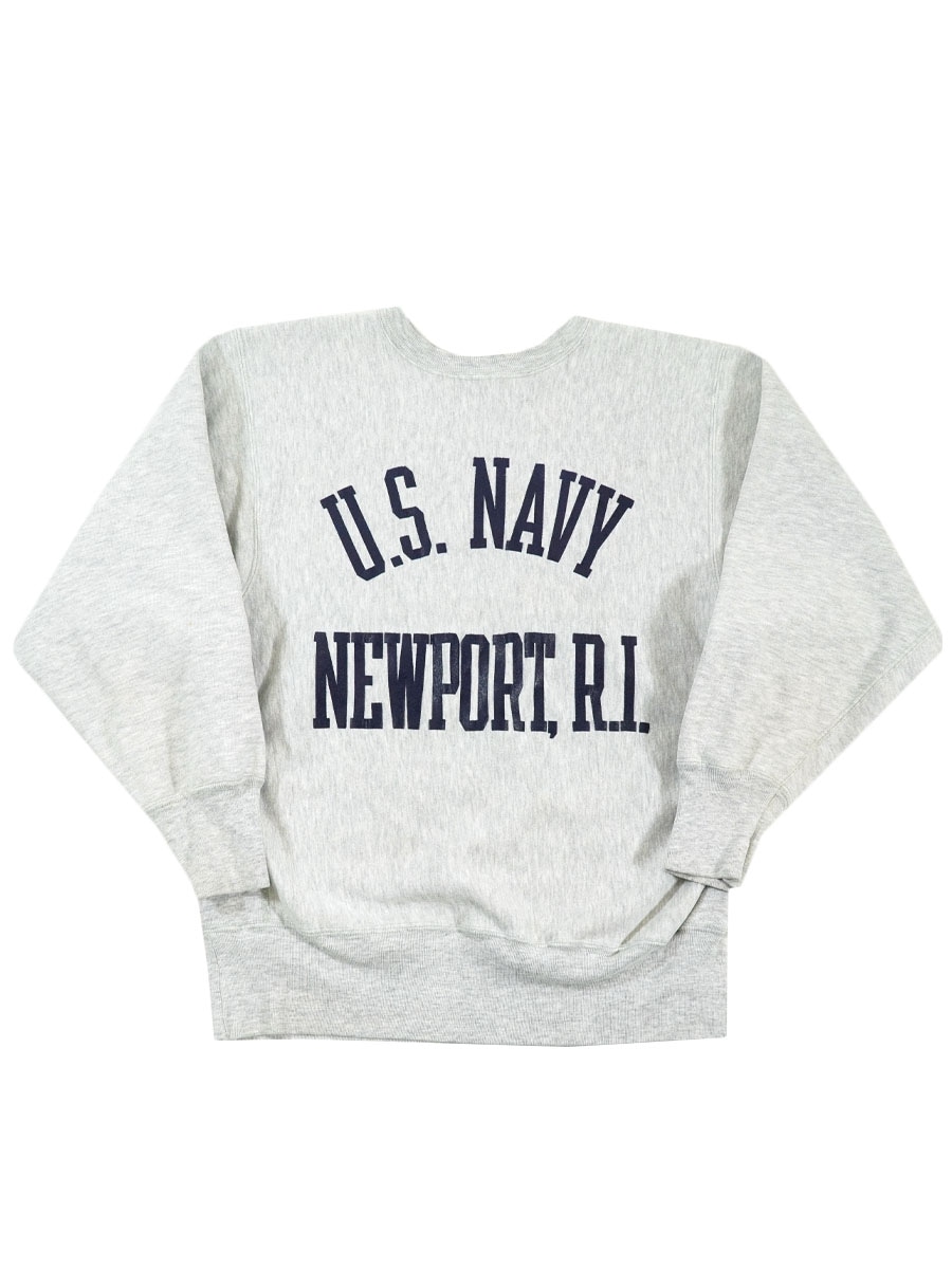 90's 刺繍タグ チャンピオンRW ''U.S.NAVY NEWPORT,R.I.'' 表記(L) USA製