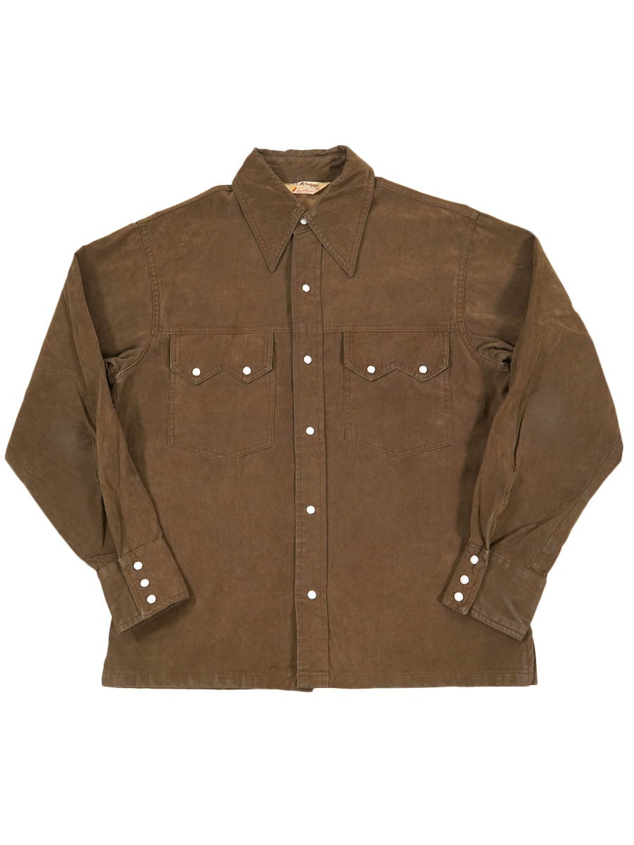 60's FOX KNAPP 無地 ウエスタンシャツ ブラウン 表記(M) | SOLD OUT