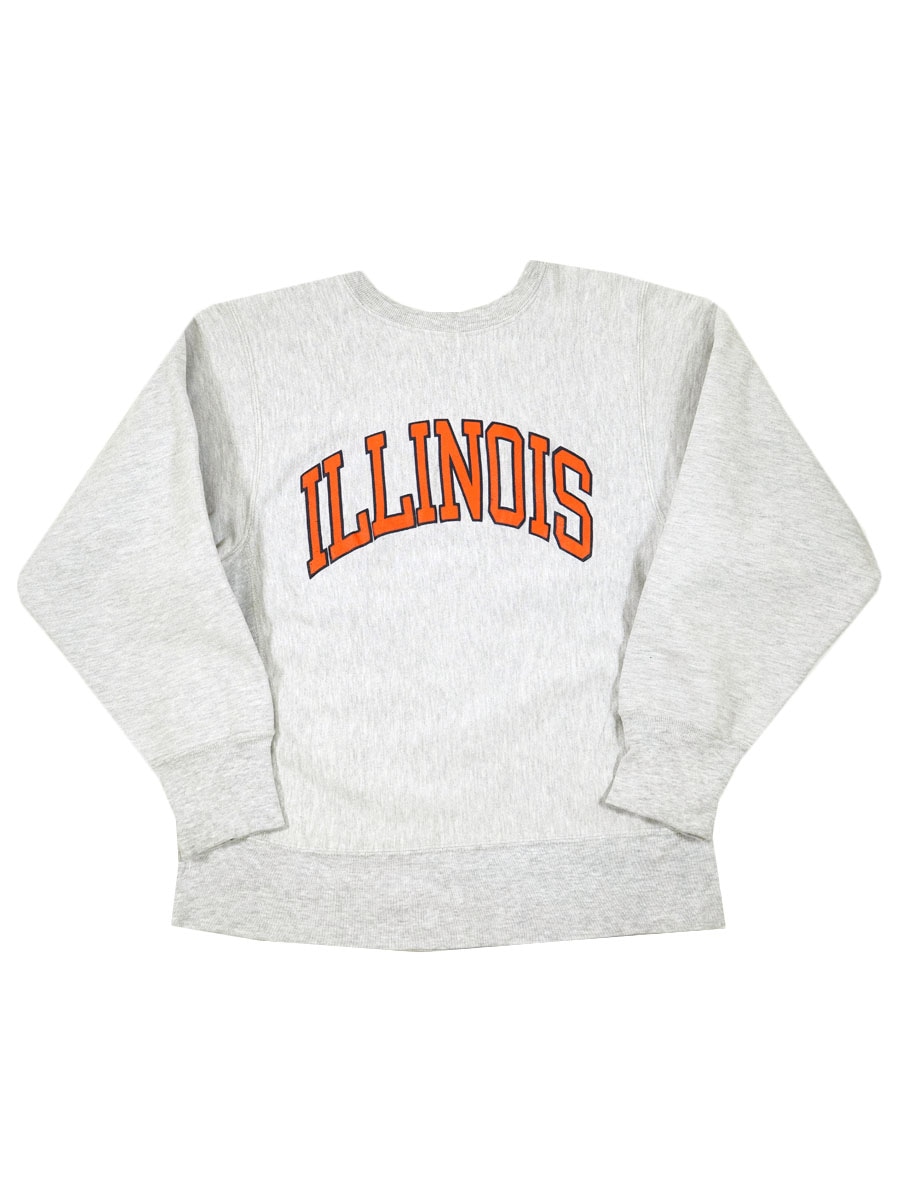 80's プリントタグ チャンピオンRW ''ILLINOIS'' 表記(L) USA製