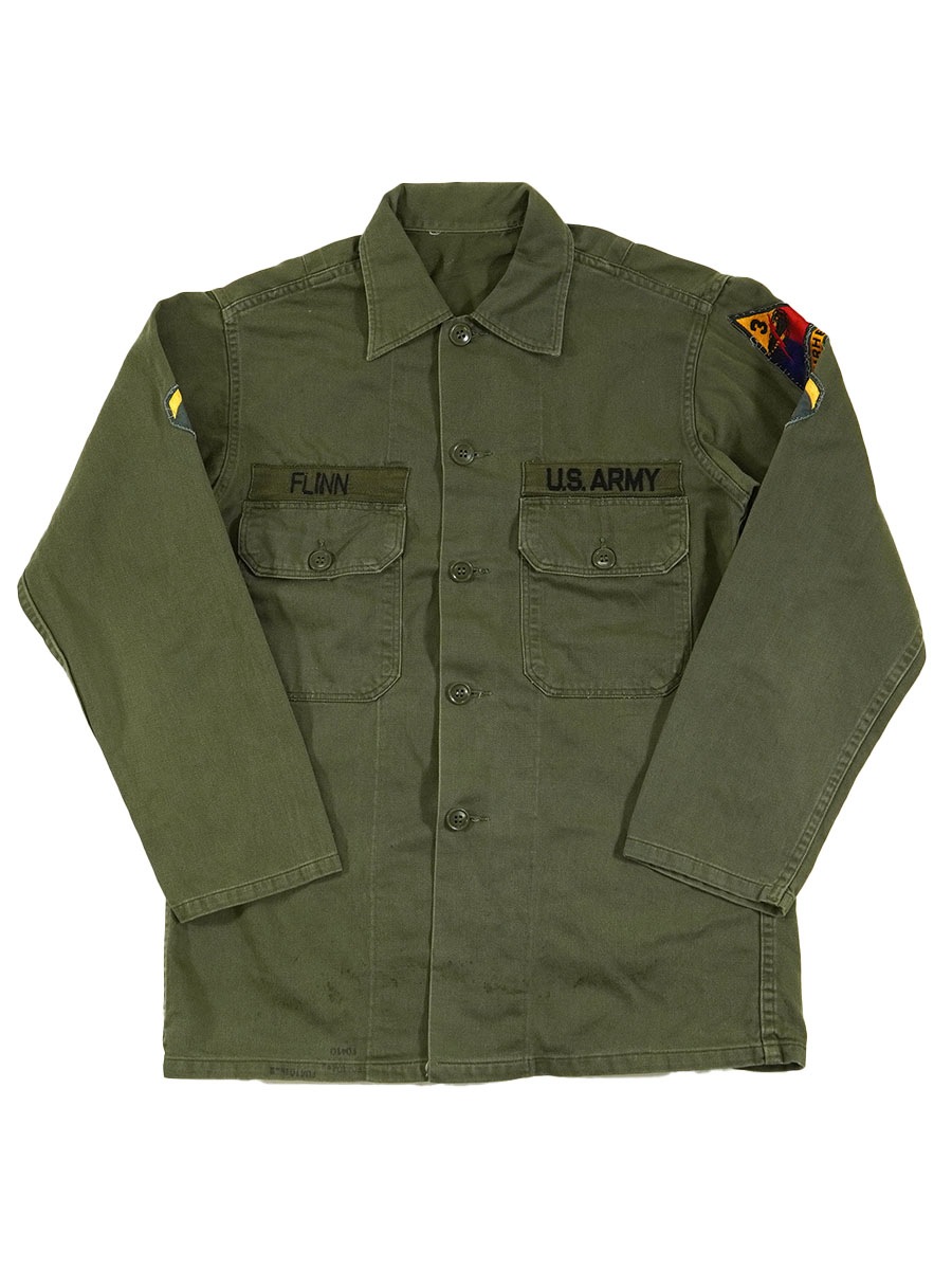 60's～ U.S.ARMY ユーティリティシャツ ワッペン付き 表記(S)