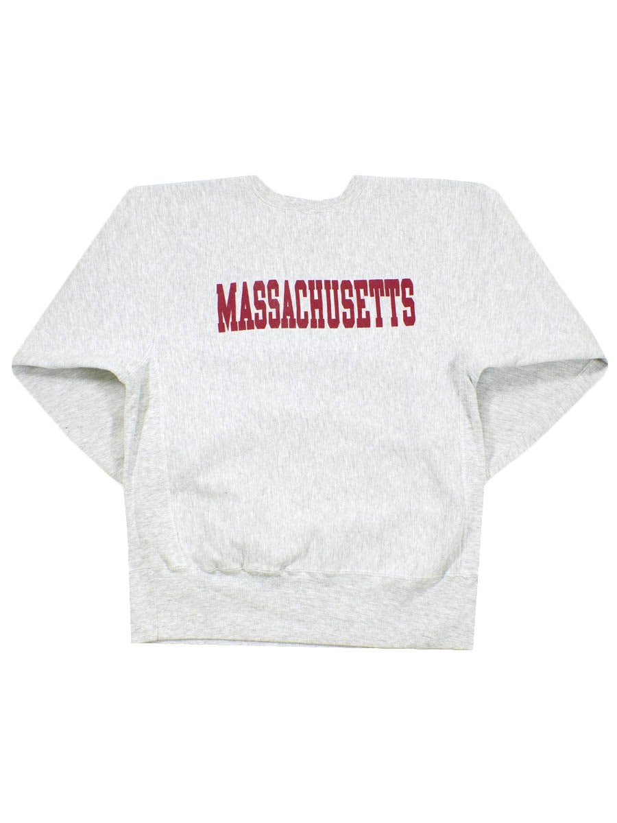 90's 刺繍タグ チャンピオンRW ''MASSACHUSETTS'' 両面プリント！表記(L) USA製