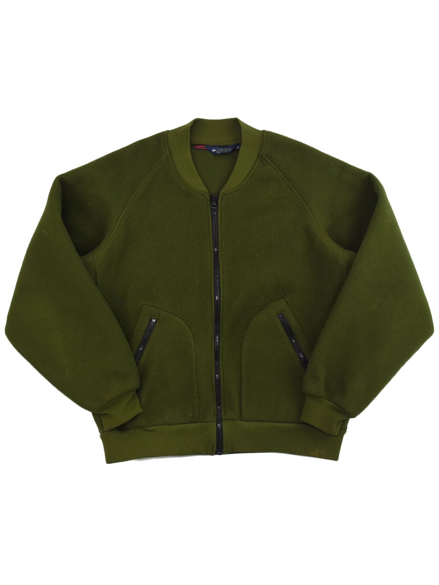 80's Columbia フルジップフリースジャケット オリーブ 表記(XL) USA製