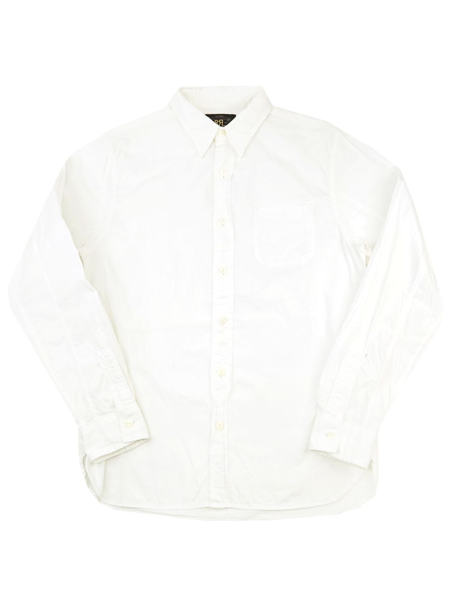 RRL 無地白 100%コットン ロングスリーブシャツ マチ付き 実寸(M位